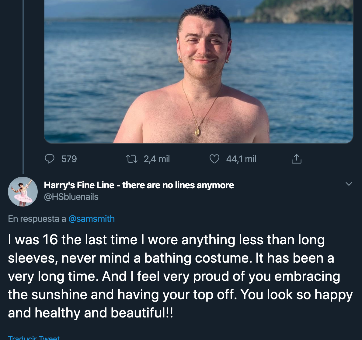 Sam Smith cuerpo redes