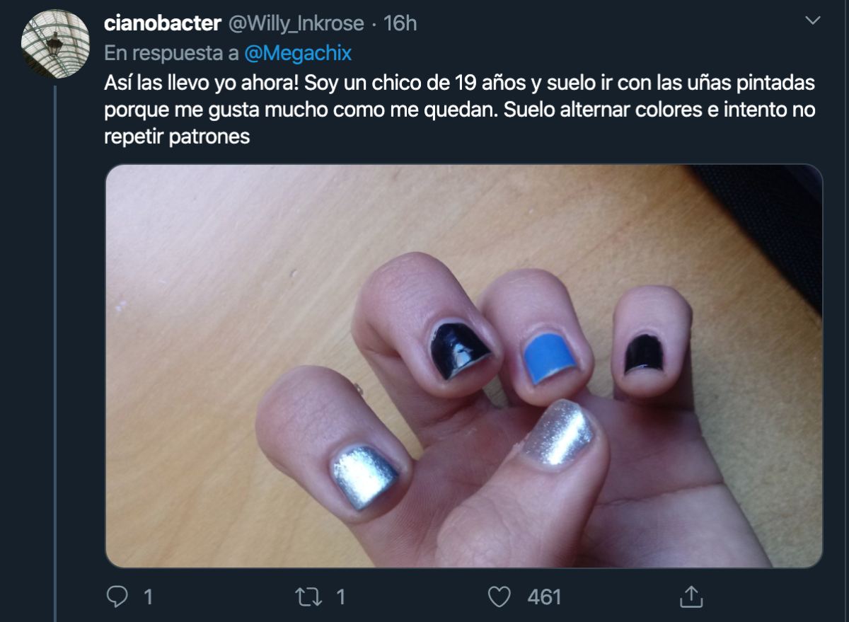 hombres uñas pintadas twitter portada