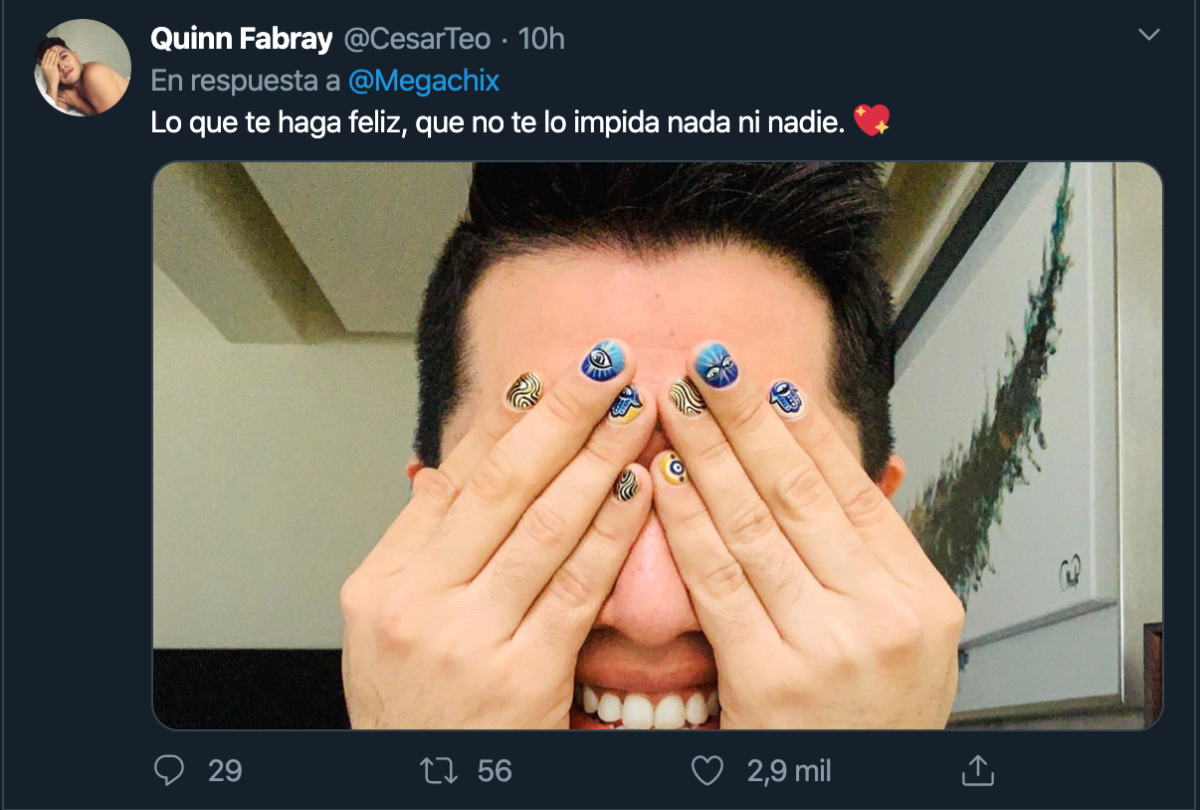 hombres uñas pintadas twitter portada