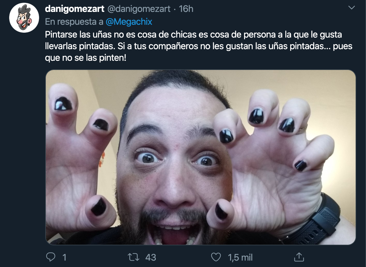 hombres uñas pintadas twitter portada