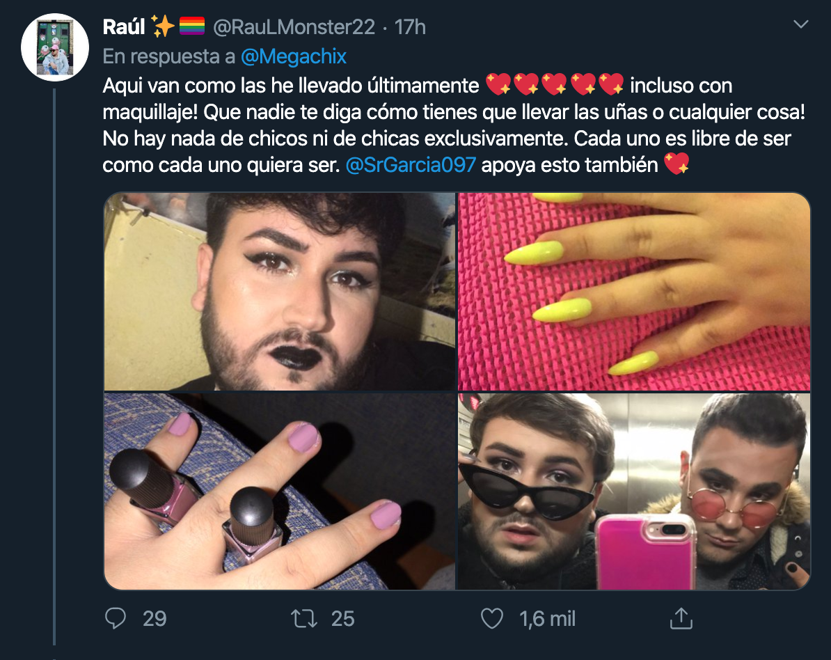 hombres uñas pintadas twitter portada