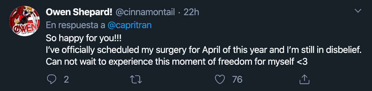 chico trans reacción mastectomía 