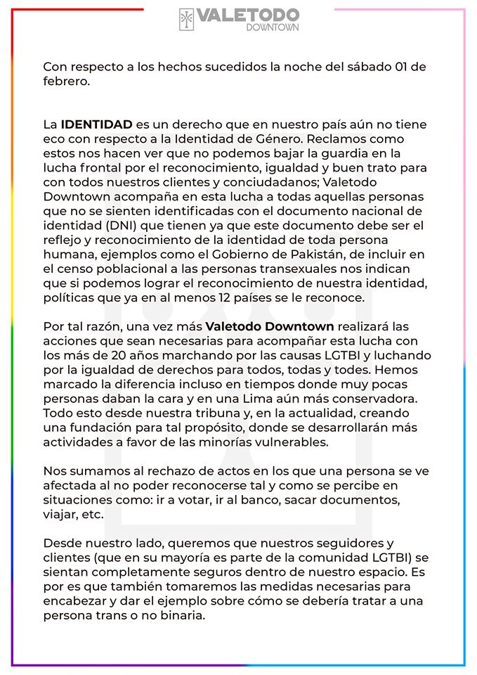 discoteca disculpa trans