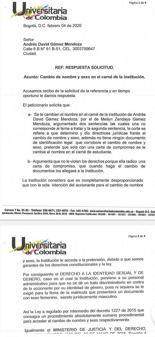 universidad trans nombre