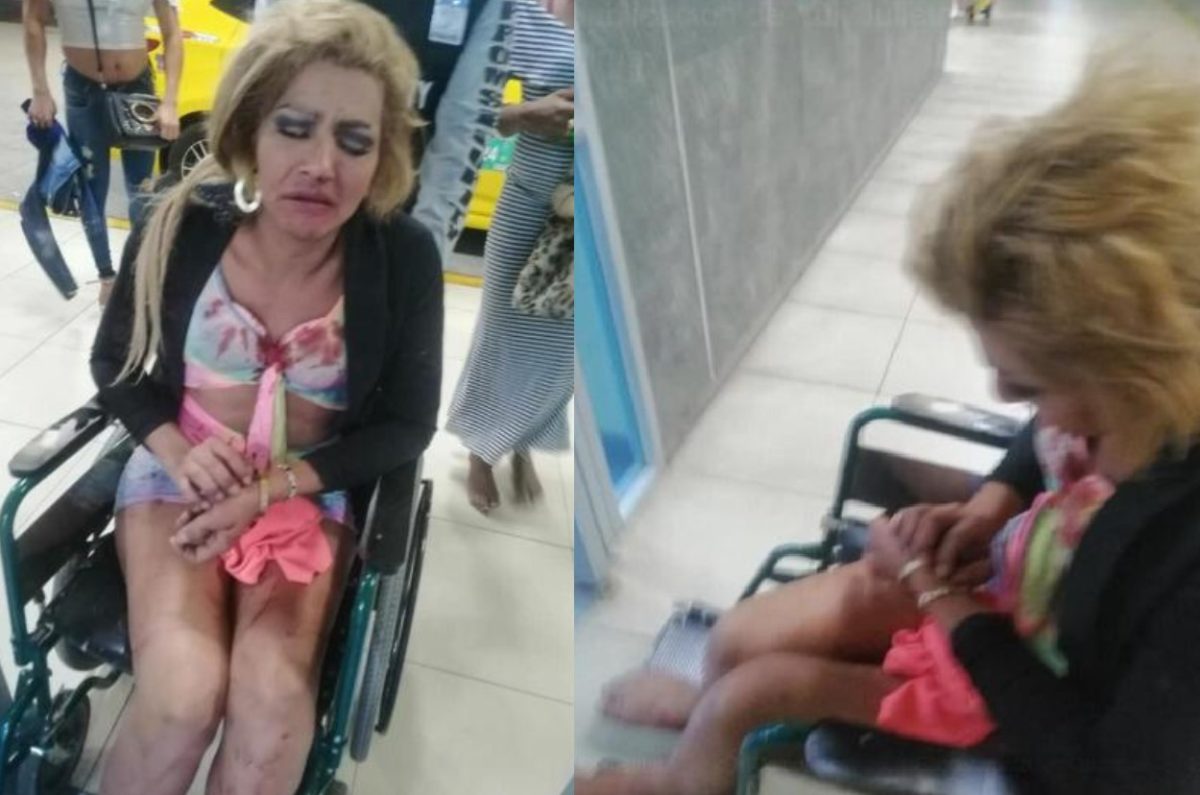 hombres golpearon trans palas