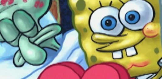 Bob Esponja besos Calamardo