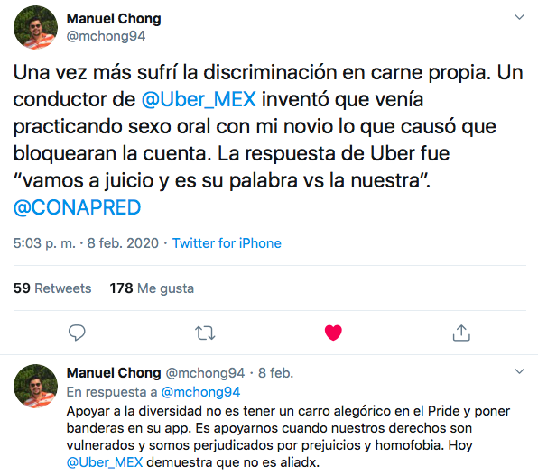 uber suspende usuario gay