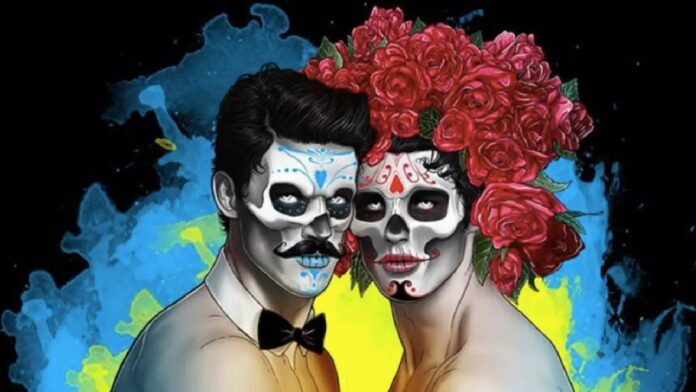 ilustración día muertos catrines ismael álvarez artista gráfico español