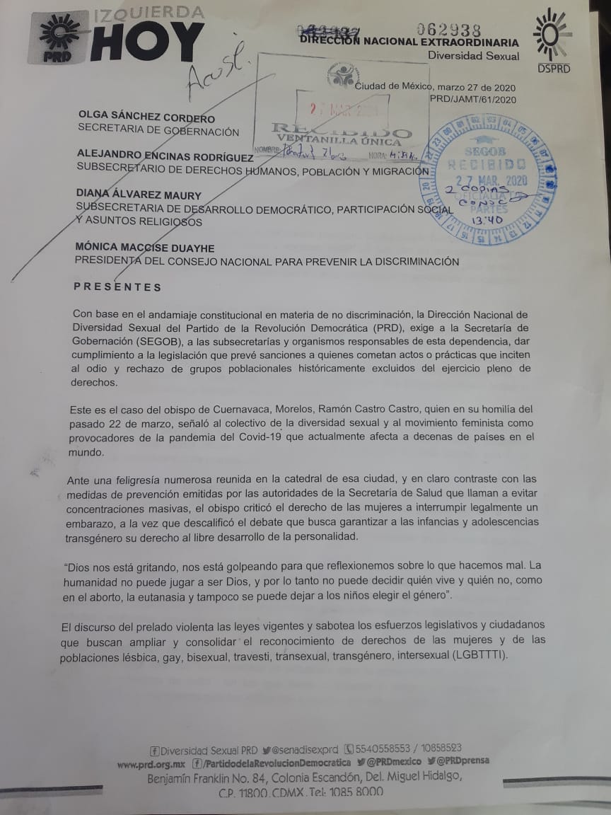 conapred-activistas-lgbt-responden-obispo-cuernavaca-ramón-castro-denuncia-1