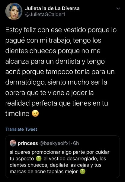 julieta respuesta Twitter