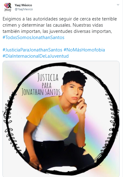 La ONG Yaaj pide justicia para Jonathan Santos