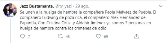 activistas en huelga de hambre