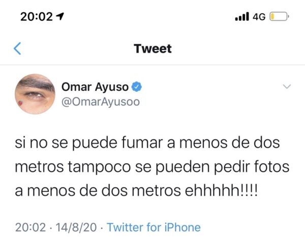 Omar Ayuso borra twitter