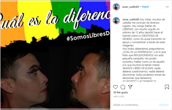 Campaña de César para apoyar a su sobrino trans