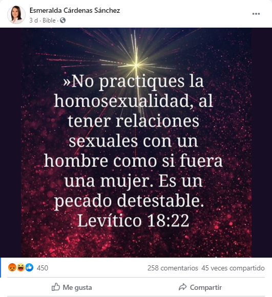 Cita de la biblia sobre la homosexualidad