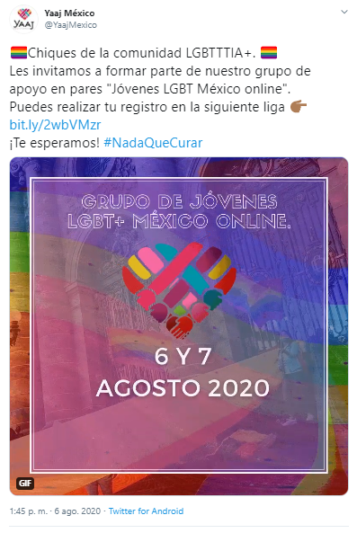 Yaaj México es una de las organizaciones que ofrece grupos de apoyo LGBT