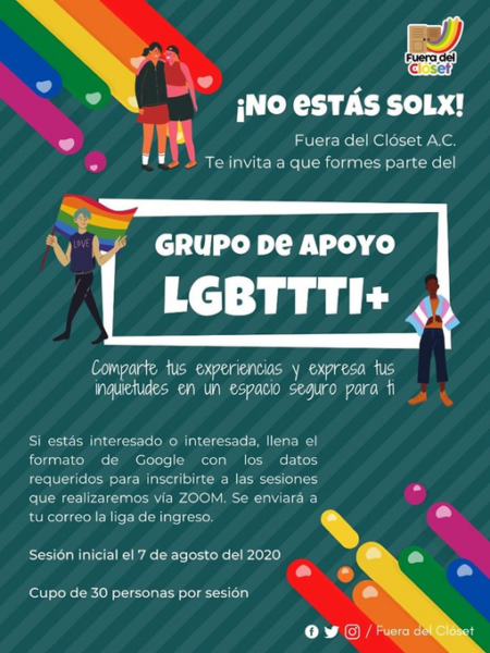 Grupos de Apoyo LGBT de la organización Fuera del Clóset