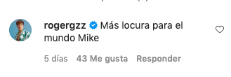 Comentario en Instagram.