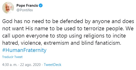 tuit papa pareja gay vaticano