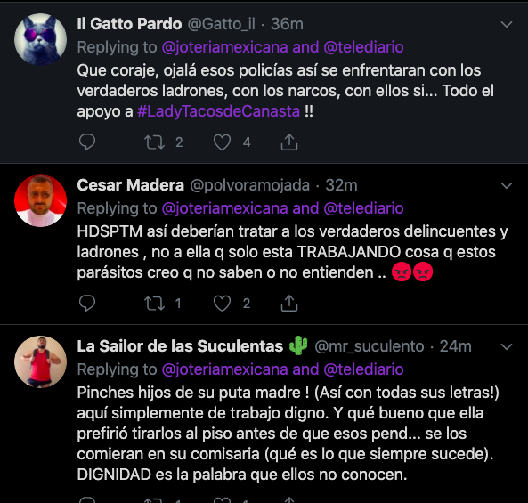 Comentarios en Twitter.