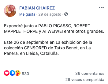 Comentario en Facebook.