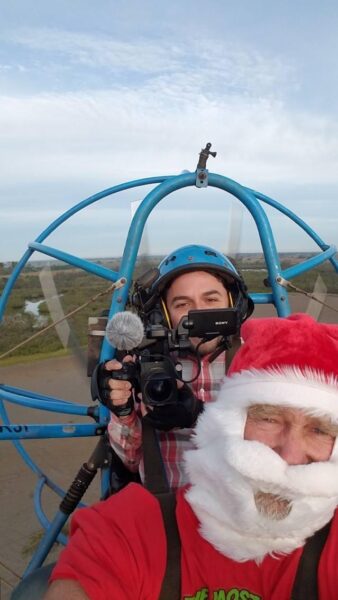 Bruno Santamaría durante la filmación de su película.