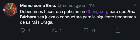 Publicación en Twitter