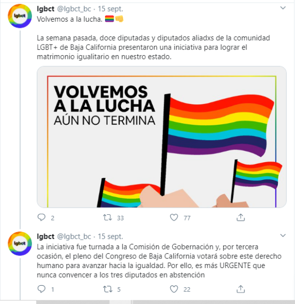 Congreso de Baja California matrimonio igualitario