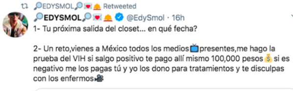 Respuesta a las acusaciones de sida contra Edy Smol