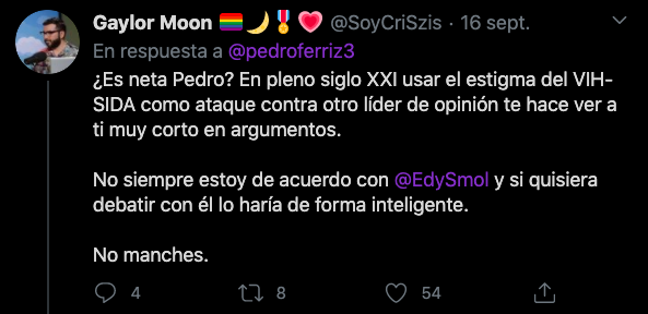 Publicación en Twitter