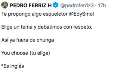 Publicación en Twitter