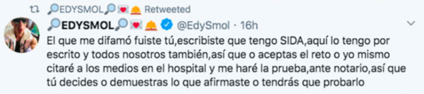 Publicación en Twitter