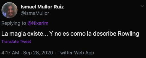 Publicación en Twitter