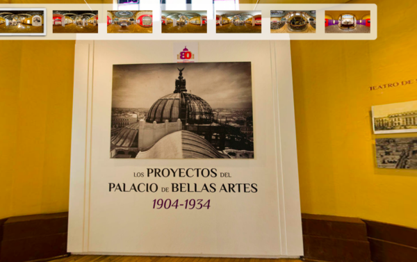 Vista de una visita virtual al Palacio de Bellas Artes en CDMX