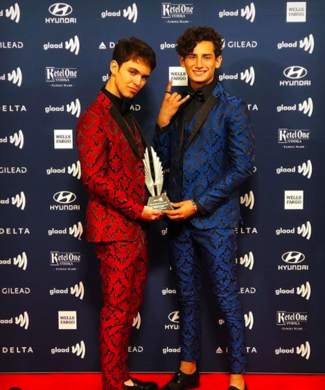 Joaquín Bondoni y Emilio Osorio en los GLAAD Awards