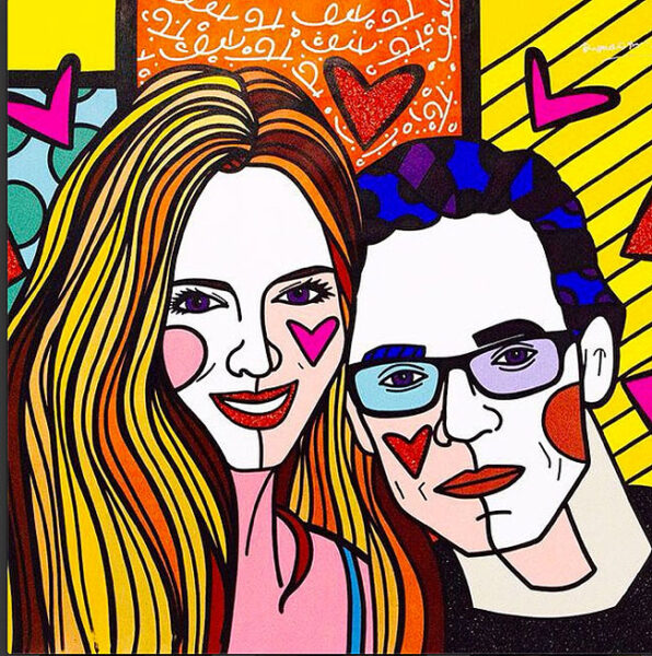 Marc Anthony beso Romero Britto