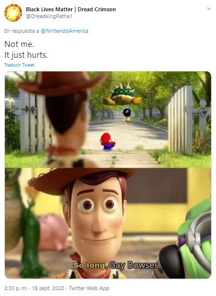 captura tuit gay bowser nintendo