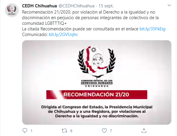 Recomendación de la CEDH dirigida a la regidora Catalina Bustillos
