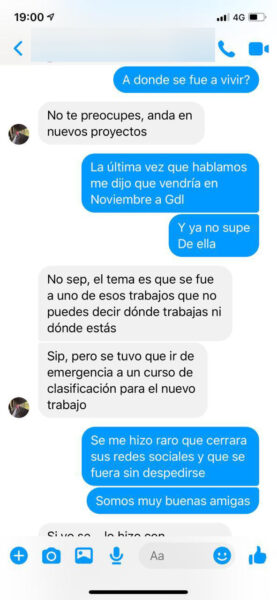 Mensajes entre la familia de Sweet y sus amigos.