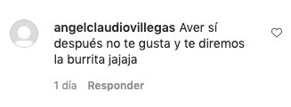 Comentario en Instagram