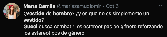 Publicación en Twitter