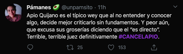 Comentario en Twitter