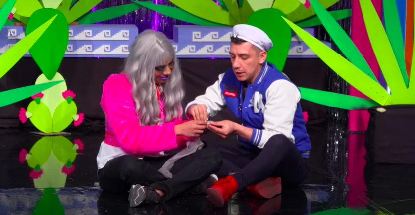 Memo Reyri y Hunty B durante una cápsula sobre el VIH en La más draga