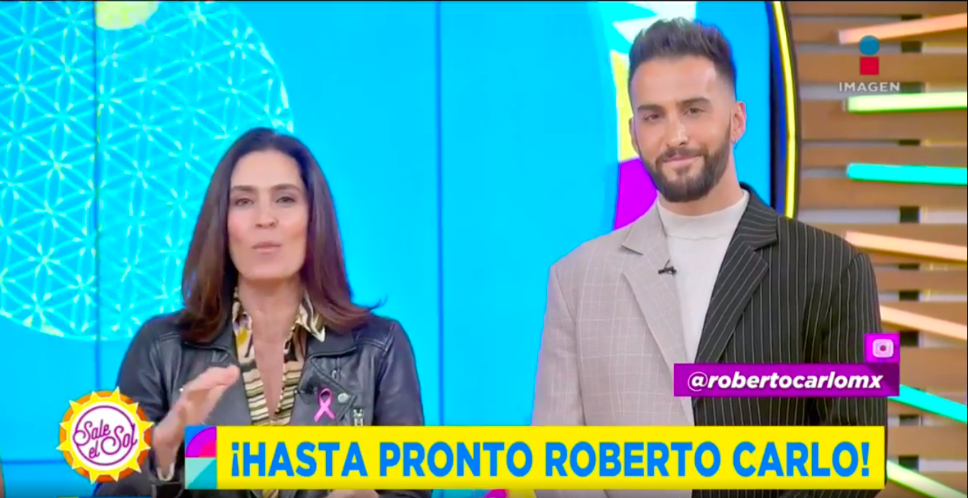 Luz María Zetina despidiendo con un adiós a Roberto Carlo en Sale el Sol 