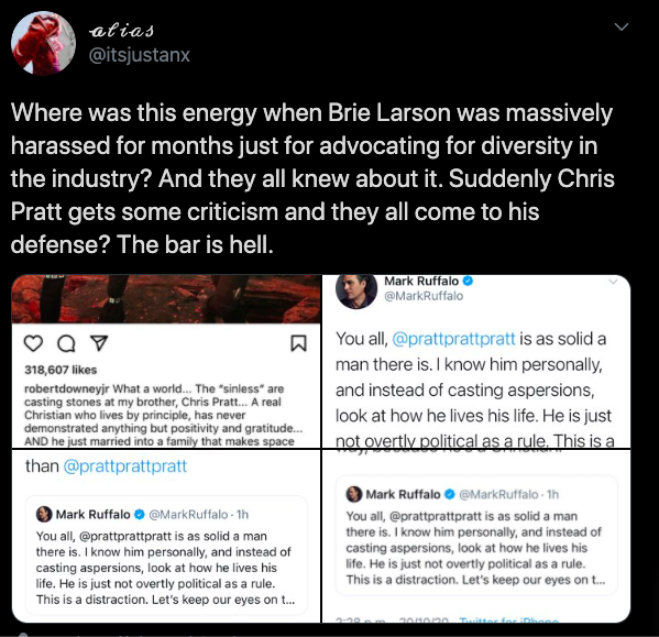 comentario twitter brie larson en defensa