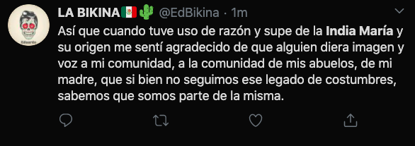 Comentario Twitter indigena india maria