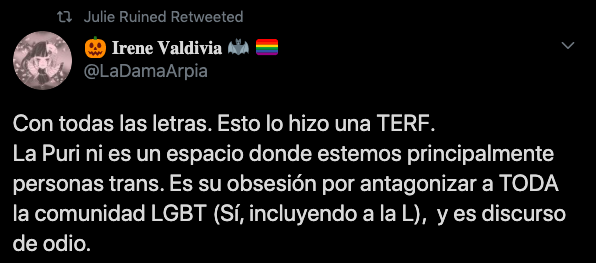terf twitter purisima mensaje transfobico