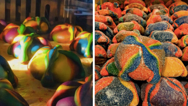 pan de muerto de arcoíris