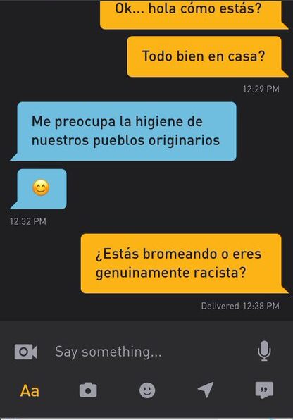 Comentario en una app de ligue