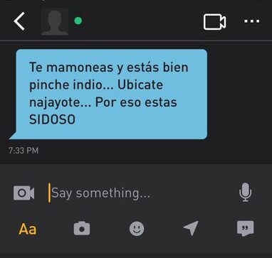 Comentario en una app de ligue